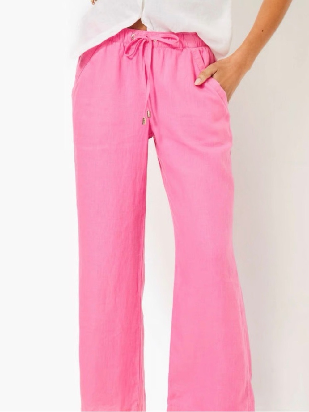 Lilly Pulitzer Bubblegum Pink Wide-Leg Drawstring Pants